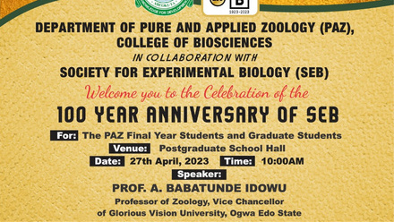 DEPARTMENT OF PURE AND APPLIED ZOOLOGY (PAZ) - COLLEGE OF BIOSCIENCES  - SEB's 100 year anniversary.jpg