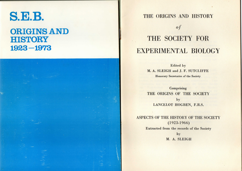 Cover of the Origin and History of the SEB from 1966 and cover of the SEB Origins and History 1923-1973 (50th anniversary booklet)- the latter was derived from a version from 1966 